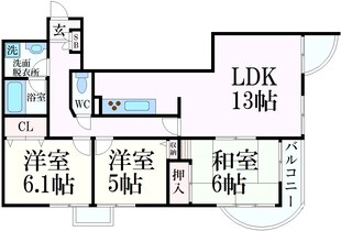 プラザ森北の物件間取画像